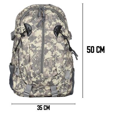 Рюкзак тактичний AOKALI Outdoor A57 36-55L (Camouflage ACU) камуфляжний військовий із сіткою для води фото №6