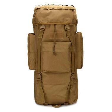 Великий тактичний, армійський рюкзак з дощовиком 65L Combat койот фото №2