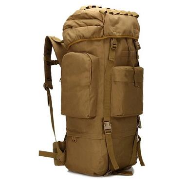 Великий тактичний, армійський рюкзак з дощовиком 65L Combat койот фото №5