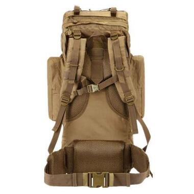 Великий тактичний, армійський рюкзак з дощовиком 65L Combat койот фото №3