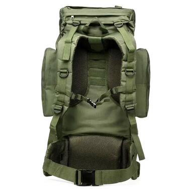 Великий тактичний, армійський рюкзак з дощовиком 65L Combat хакі фото №5