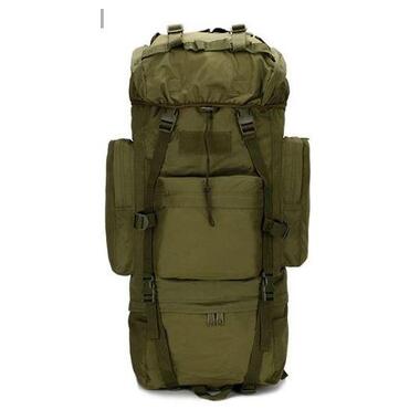 Великий тактичний, армійський рюкзак з дощовиком 65L Combat хакі фото №2