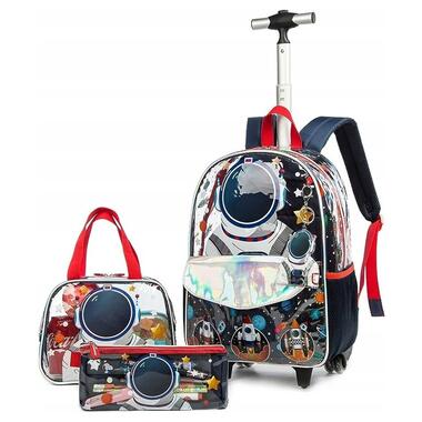 Шкільний набір із 3 предметів: рюкзак на колесах, сумка, пенал фото №1