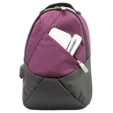 Рюкзак шкільний Optima 17.5 Techno жіночий 0.7 кг 16-25 л Фіолетовий з виділеними елементами (O96910-03) фото №3