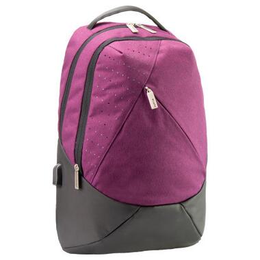 Рюкзак шкільний Optima 17.5 Techno жіночий 0.7 кг 16-25 л Фіолетовий з виділеними елементами (O96910-03) фото №1