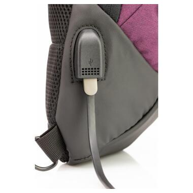 Рюкзак шкільний Optima 17.5 Techno жіночий 0.7 кг 16-25 л Фіолетовий з виділеними елементами (O96910-03) фото №5