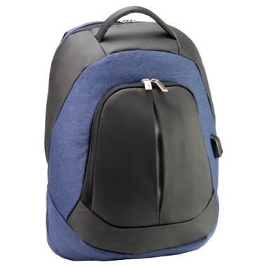 Рюкзак шкільний Optima 17.5 USB Techno унісекс 0.7 кг 16-25 л Синій (O96906-02) фото №1