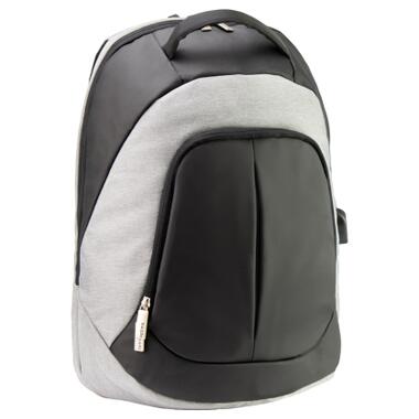 Рюкзак шкільний Optima 17.5 USB Techno унісекс 0.7 кг 16-25 л Сірий (O96906-03) фото №1