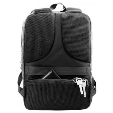 Рюкзак шкільний Optima 17.5 USB Techno чоловічий 0.7 кг 6-15 л Світло-сірий (O97594-03) фото №2