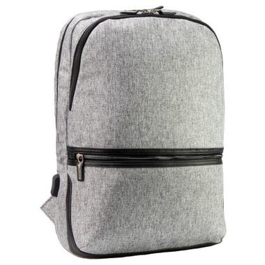 Рюкзак шкільний Optima 17.5 USB Techno чоловічий 0.7 кг 6-15 л Світло-сірий (O97594-03) фото №1