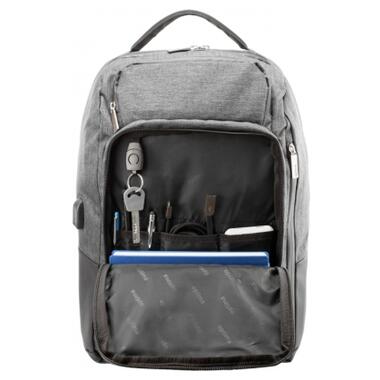 Рюкзак шкільний Optima 18 USB Techno унісекс 0.7 кг 26-35 л Сірий (O96913-03) фото №2