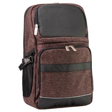 Рюкзак шкільний Optima 18.5 Techno чоловічий 0.7 кг 6-15 л Темно-коричневий (O96915-03) фото №1