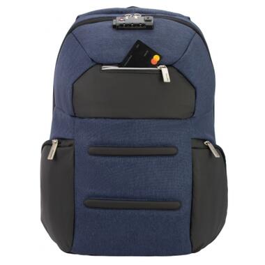 Рюкзак шкільний Optima 18.5 USB Anti-Theft унісекс 0.7 кг 16-25 л Синій (O96917-02) фото №4