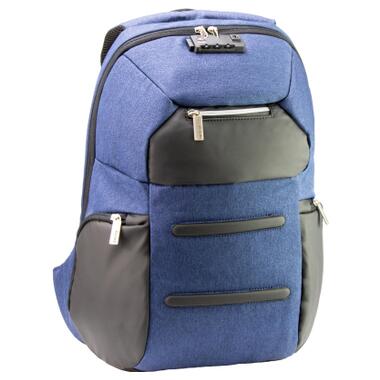 Рюкзак шкільний Optima 18.5 USB Anti-Theft унісекс 0.7 кг 16-25 л Синій (O96917-02) фото №1