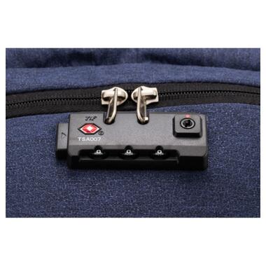 Рюкзак шкільний Optima 18.5 USB Anti-Theft унісекс 0.7 кг 16-25 л Синій (O96917-02) фото №7
