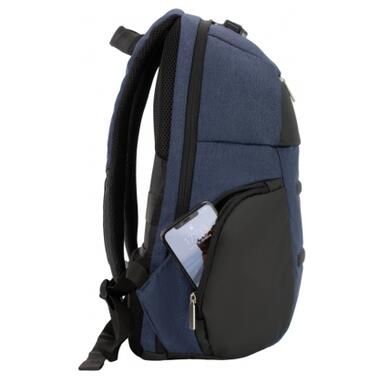 Рюкзак шкільний Optima 18.5 USB Anti-Theft унісекс 0.7 кг 16-25 л Синій (O96917-02) фото №3