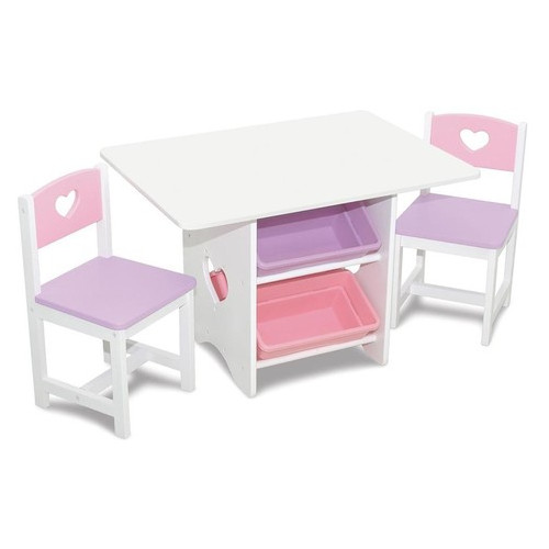 Детский стол с ящиками и двумя стульчиками Star Table & Chair Set KidKraft 26913, розовый фото №1
