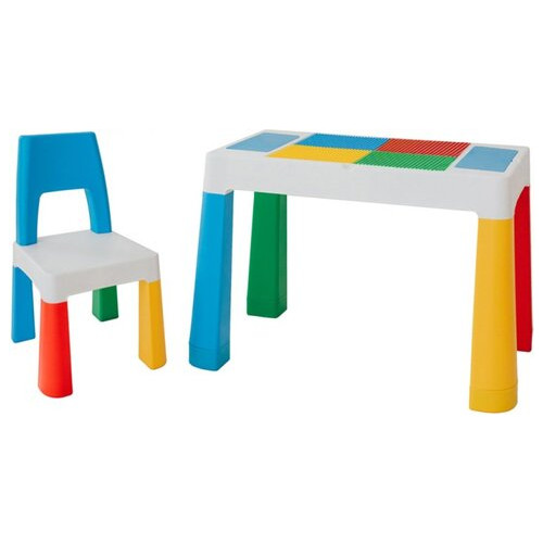 Дитячий багатофункціональний столик 5 в 1 POPPET Колор Блу та стільчик (PP-002B) фото №1