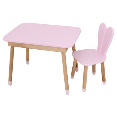Столик со стульчиком 04-027R-TABLE зайчик розовый  фото №1