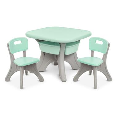 Детский столик с двумя стульями NEW TABLE-5 бежево-мятный  фото №1