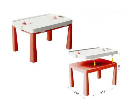 Пластиковий стіл Doloni з насадкою для аерохокею червоний (04580/5) фото №1