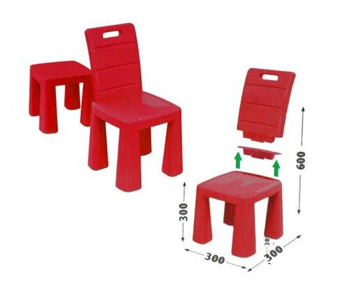 Пластиковый стульчик-табурет Doloni красный (04690/5) фото №1