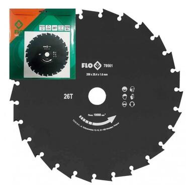Ніж дисковий до бензокоси FLO, 250 мм, кріпильний O= 25,4 мм [15/30] 79561 фото №1