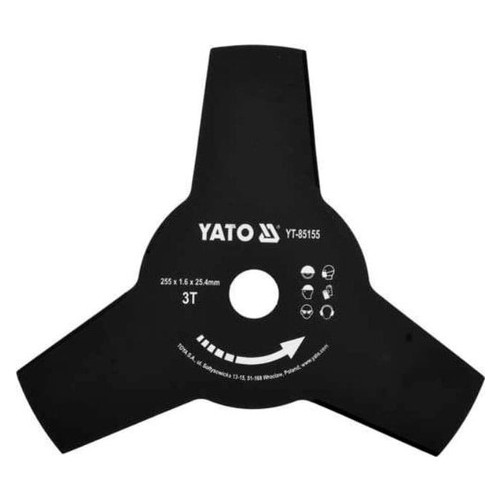 Ніж 3-сторонній для тримерів Yato 255x25.4мм (YT-85155) фото №1