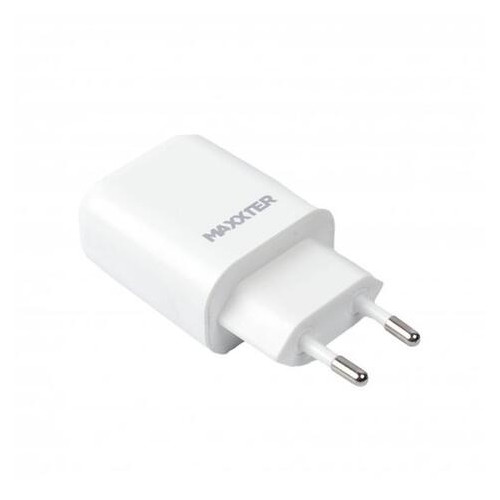 Зарядний пристрій Maxxter (1USBх2.4А) QC3.0 White (WC-QC-AtC-01) кабель USB Type-C фото №2
