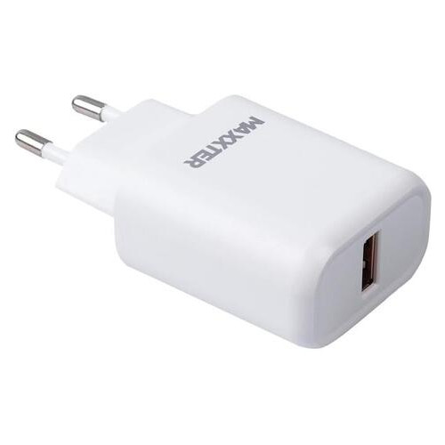 Зарядний пристрій Maxxter (1USBх2.4А) QC3.0 White (WC-QC-AtC-01) кабель USB Type-C фото №1