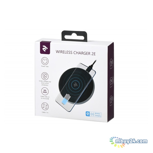Беспроводное ЗУ 2E Wireless Charging Pad Black (2E-WCQ01-02) фото №5
