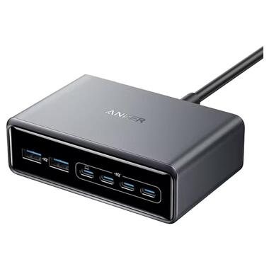 Мережева зарядка ANKER GaNPrime Charger - 200W 4xUSB-C PD & 2xUSB-A (Black) фото №1