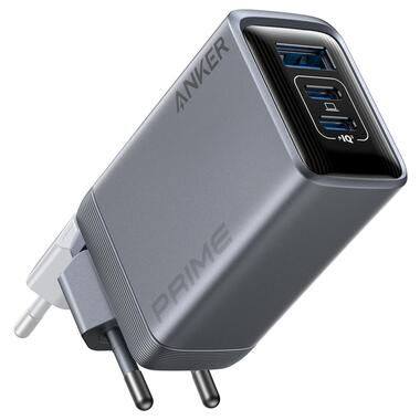 Мережева зарядка ANKER GaNPrime Charger - 100W 2xUSB-C PD & 1xUSB-A Foldable (Срібний) фото №1