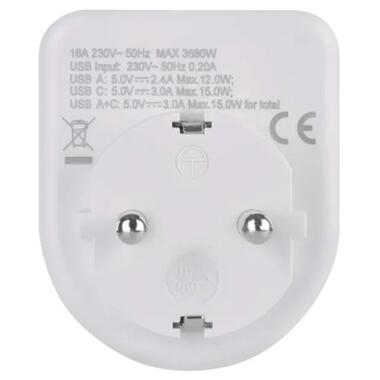 Зарядное устройство EMOS 1xUSBA + 1xUSBC PD20W (P0075) фото №5