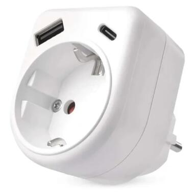 Зарядное устройство EMOS 1xUSBA + 1xUSBC PD20W (P0075) фото №1