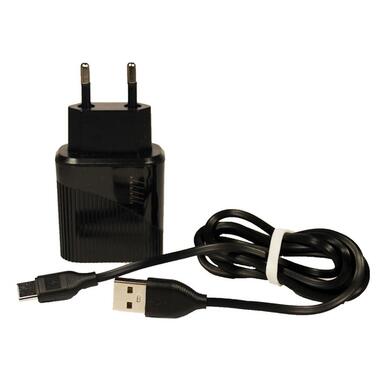 Мережевий зарядний пристрій Profit ES-D52S QC 3.0 1USB + кабель Type-C (Black) фото №1