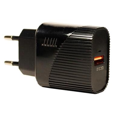 Мережевий зарядний пристрій Profit ES-D52S QC 3.0 1USB + кабель Type-C (Black) фото №4