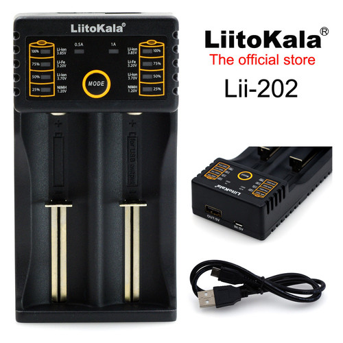 Зарядний пристрій Liitokala Lii-202 Ni-Mh/Li-ion/Li-Fe/LiFePO4 фото №1
