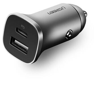 Зарядний пристрій Ugreen CD130 20W USB Type-C PD Car Charger (Gray) (30780) фото №1