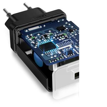 Зарядний пристрій 1xUSB 18W (USB A QC 3.0) Fast Charger Black CD122 Ugreen (70273) фото №3