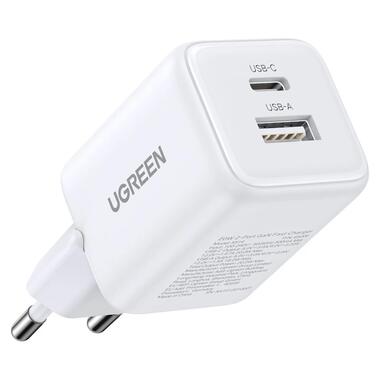 Сетевое зарядное устройство UGREEN X514 20W 2-Port GaN Fast Charger EU White (UGR-65006) фото №1