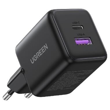 Сетевое зарядное устройство UGREEN X516 30W 2-Port GaN Fast Charger EU Black (UGR-65014) фото №1