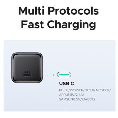Сетевое зарядное устройство UGREEN X517 25W USB-C GaN Fast Charger Black (UGR-65736) фото №7