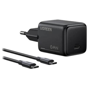 Сетевое зарядное устройство с кабелем UGREEN X517 25W USB-C GaN Fast Charger Set EU+1M CC Cable black (UGR-75103) фото №1