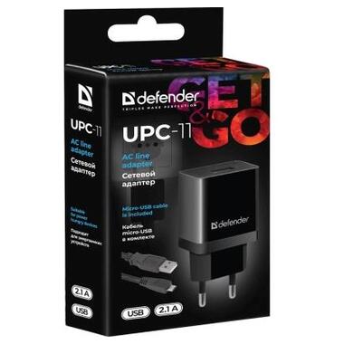 Мережева зарядка DEFENDER (83556) UPS-11 1xUSB, 5V/2.1А, кабель micro-USB фото №4