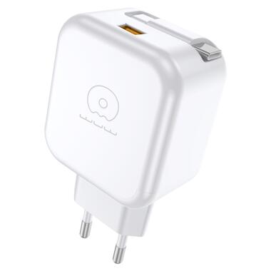 Сетевое зарядное устройство с кабелем WUW-C268 12W fast charger USB A +retractable 70cm type c Cable (6978749570044) фото №3