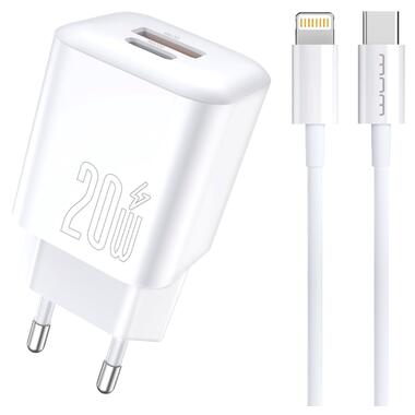 Сетевое зарядное устройство с кабелем WUW-T104L PD20W A+C  Lightning kit (6978749570631) фото №1