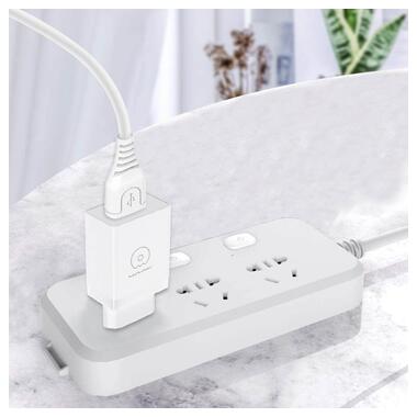 Сетевое зарядное устройство с кабелем WUW-T66 Single USB home charger kit (6972573335084) фото №3
