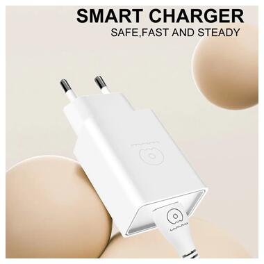 Сетевое зарядное устройство с кабелем WUW-T82 Single USB home charger set type-c (6972573336555) фото №3