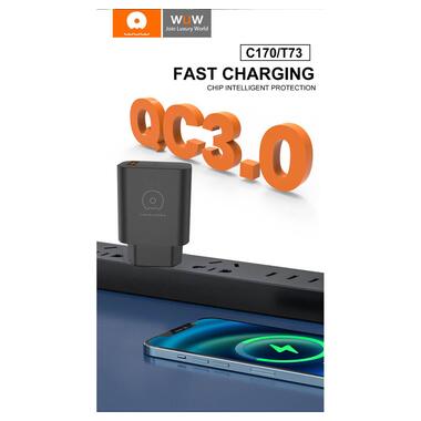 Сетевое зарядное устройство WUW-C170 QC 3.0 single USB charger 18W (6972573335312) фото №5